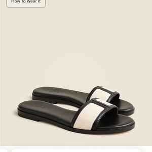 Jcrew Georgiana sandals black and canvas